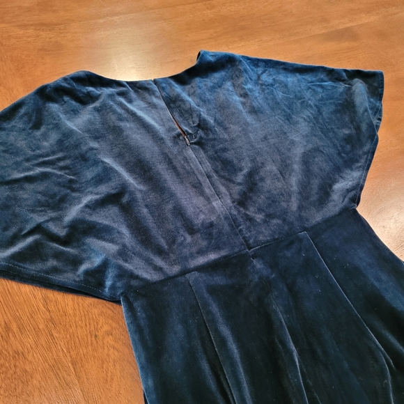 Anthropologie Greylin jumpsuit size S teal blue velvet. - Picture 7 of 11